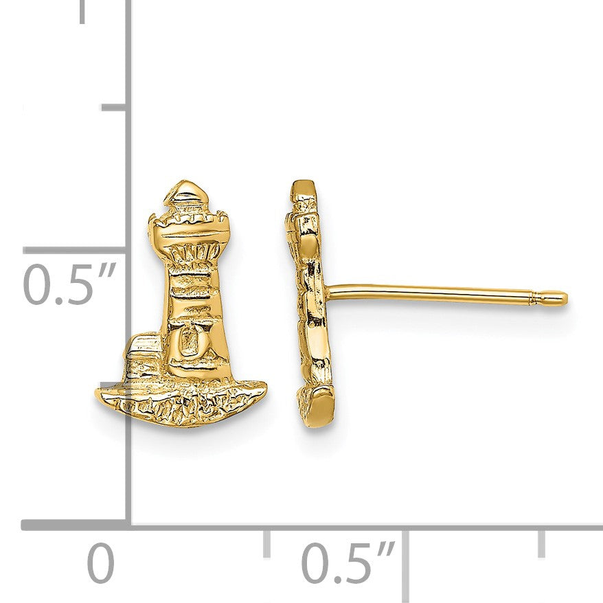 14K Lighthouse Post Earrings