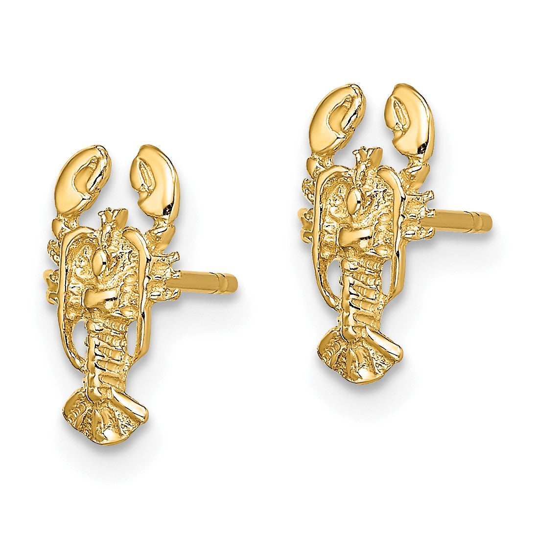 14K 2-D Mini Lobster Post Earrings
