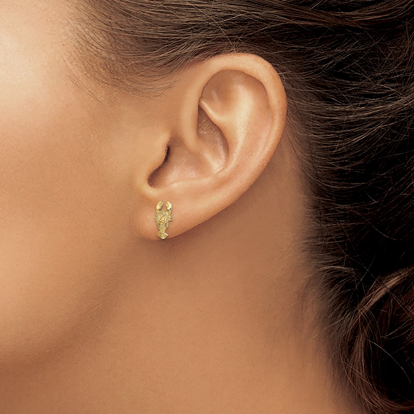 14K 2-D Mini Lobster Post Earrings