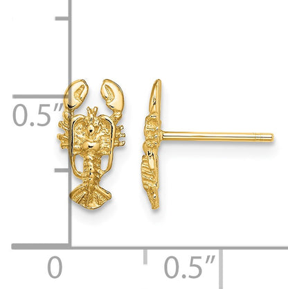14K 2-D Mini Lobster Post Earrings