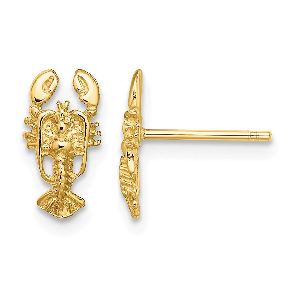 14K 2-D Mini Lobster Post Earrings