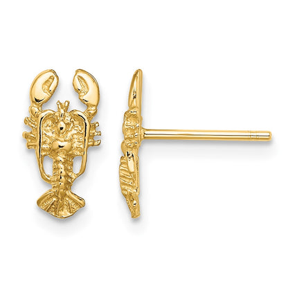 14K 2-D Mini Lobster Post Earrings