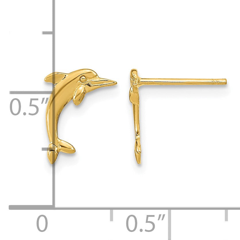 14k Dolphin Post Earrings