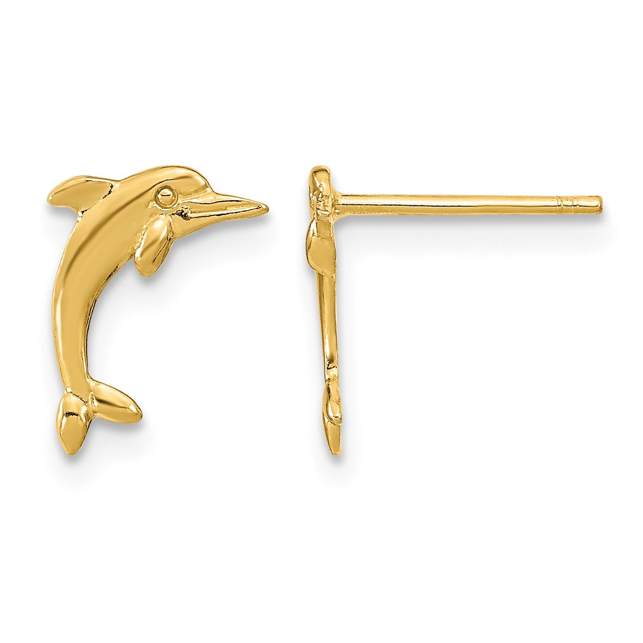 14k Dolphin Post Earrings