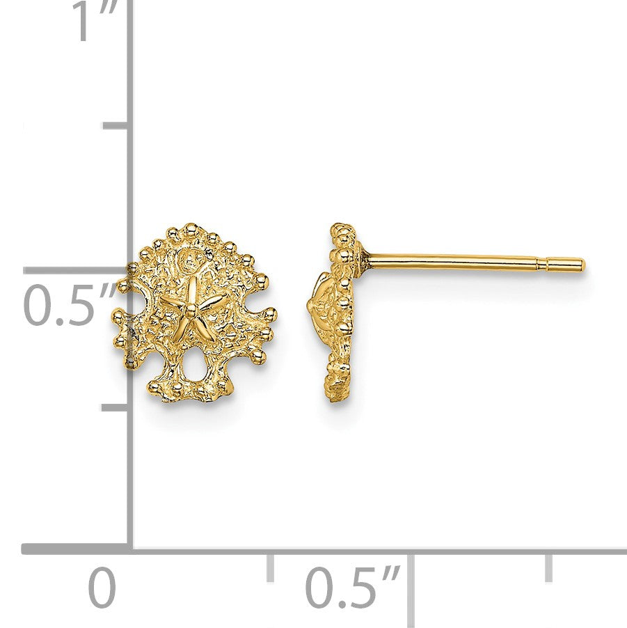 14K Mini Sand Dollar Post Earrings