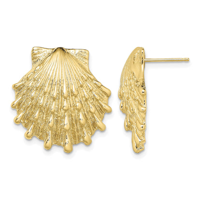 14K Lion's Paw Shell Post Earrings