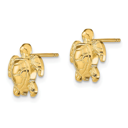 14k Polished Turtle Post Earrings