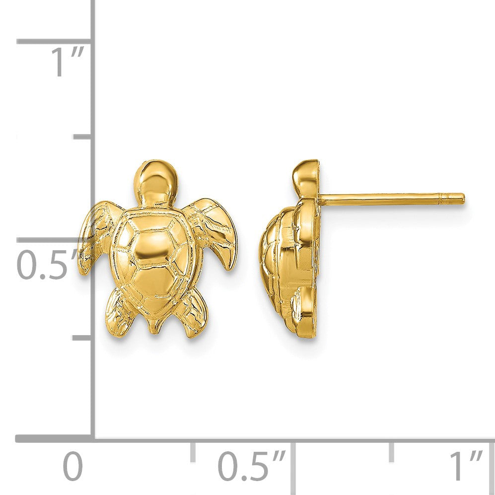 14k Polished Turtle Post Earrings
