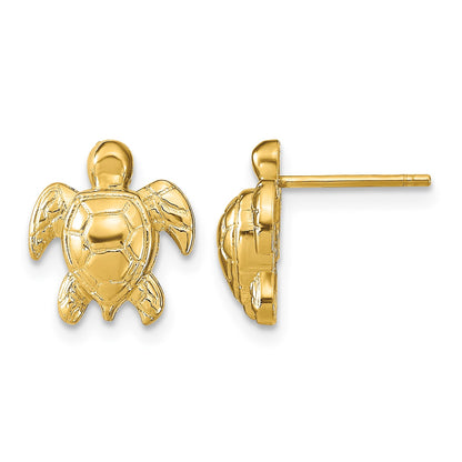 14k Polished Turtle Post Earrings