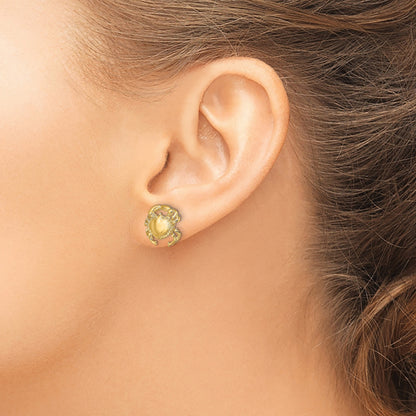 14K Polished 2-D Crab Post Earrings