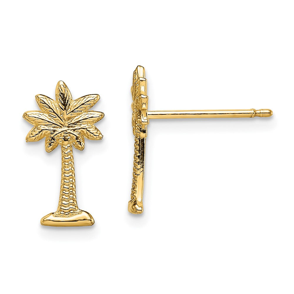 14K Mini Palmetto Palm Tree Post Earrings