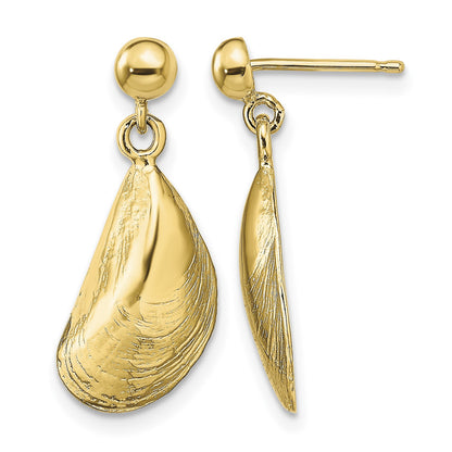 14K Mussel Shell Dangle Earrings