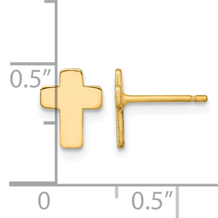 14k Polished Cross Post Earrings