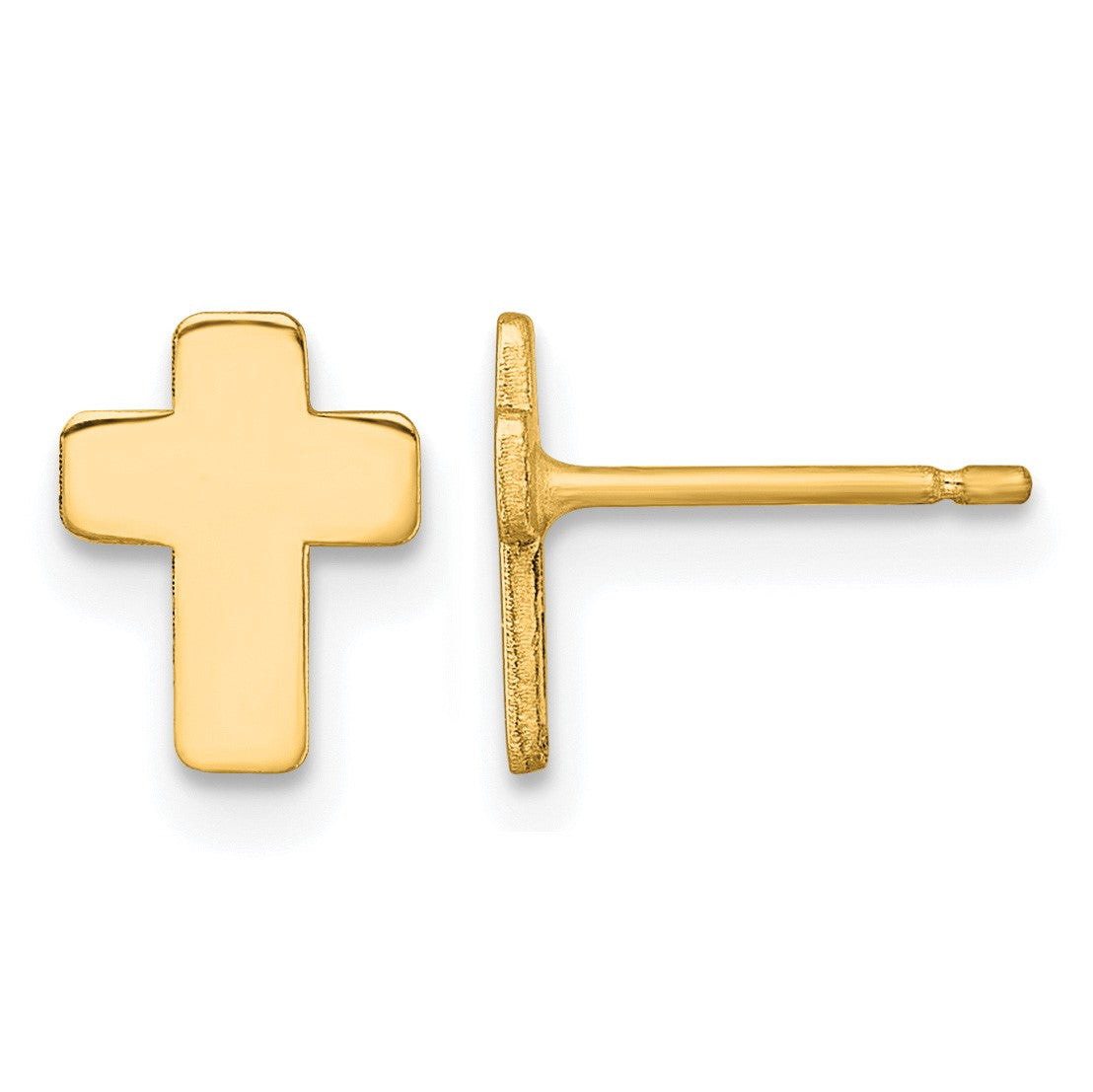 14k Polished Cross Post Earrings