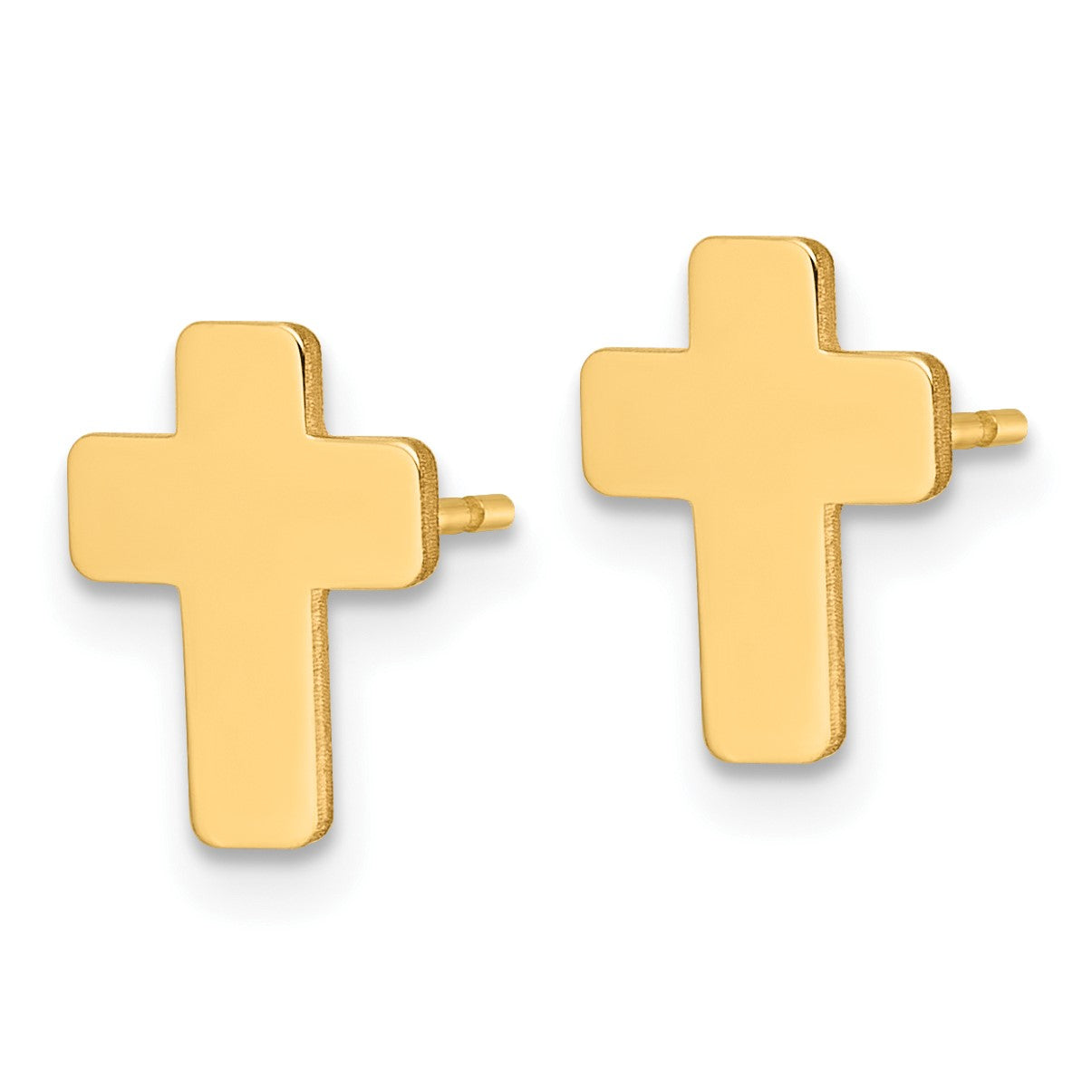 14k Polished Cross Post Earrings
