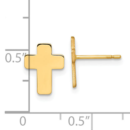 14k Polished Cross Post Earrings