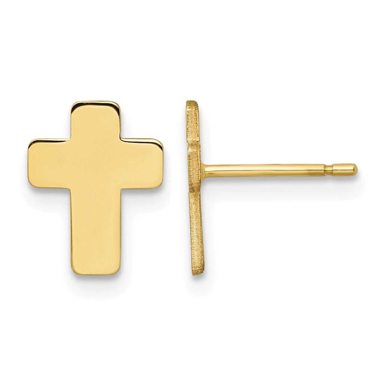 14k Polished Cross Post Earrings