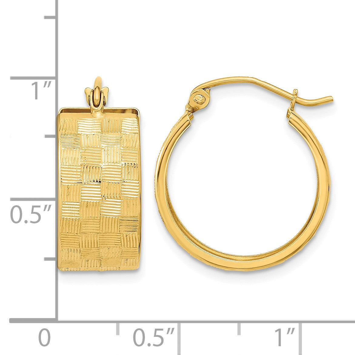 14k Diamond-cut Hoop Earrings
