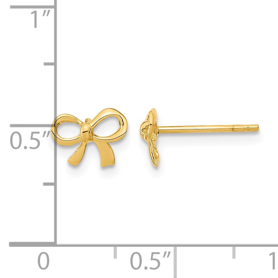 14k Polished Bow Post Earrings