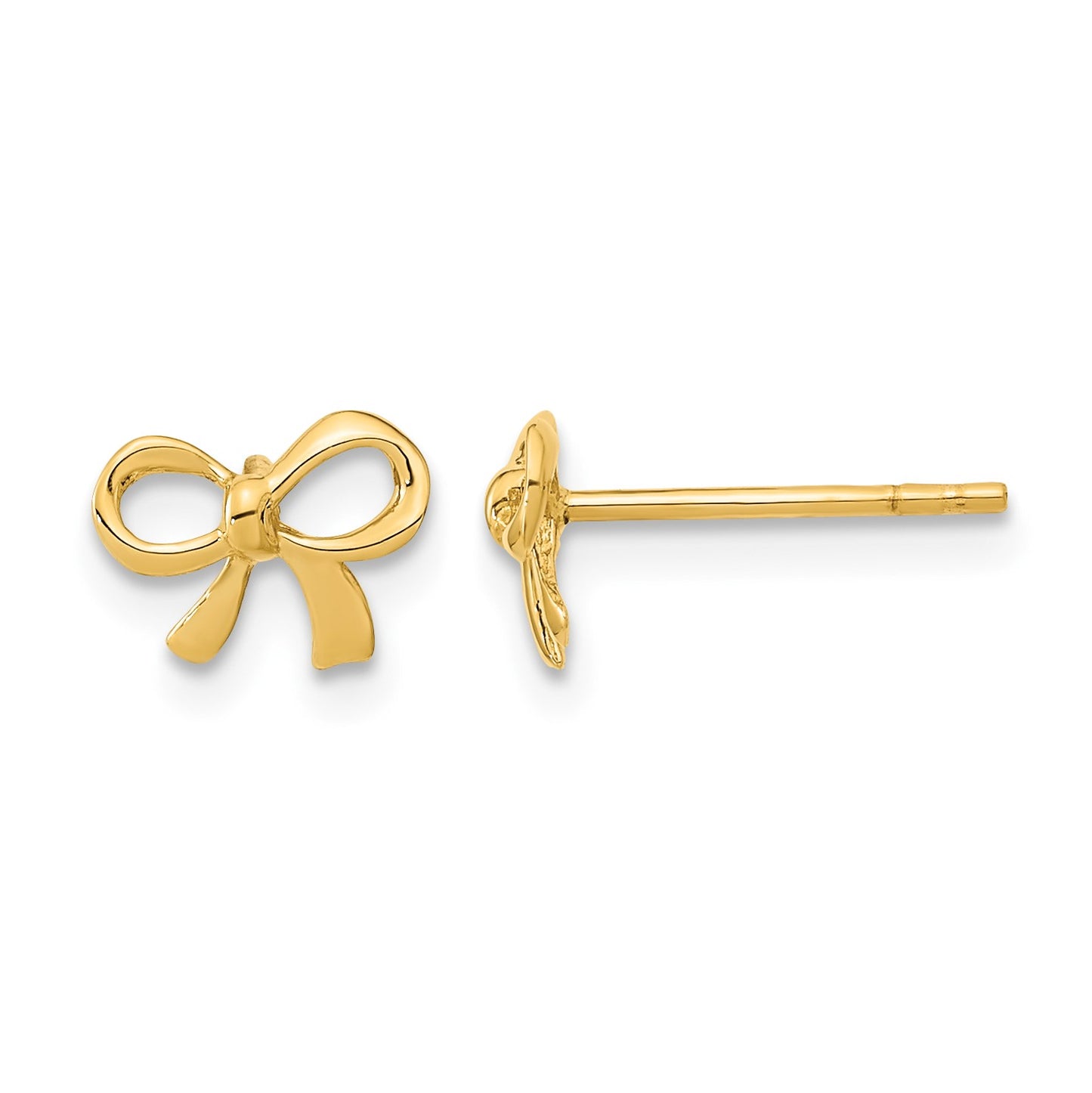 14k Polished Bow Post Earrings