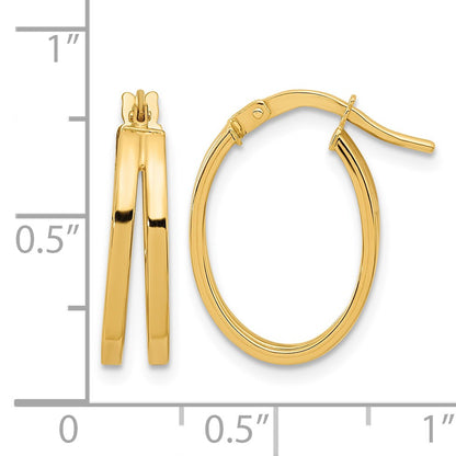 14k Polished Double Hoops