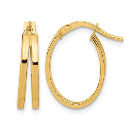 14k Polished Double Hoops