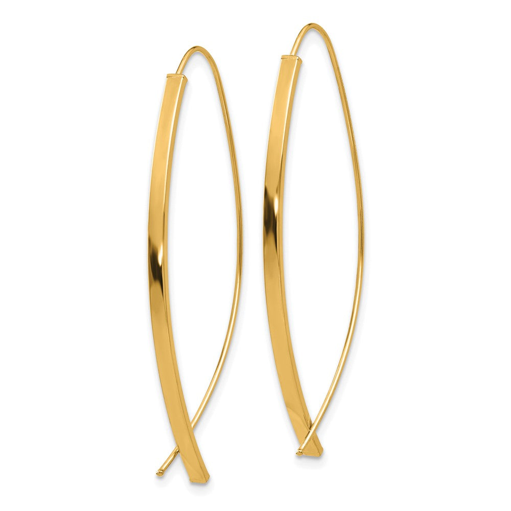 14k 1.75mm Square Tube Wire Threader Earrings