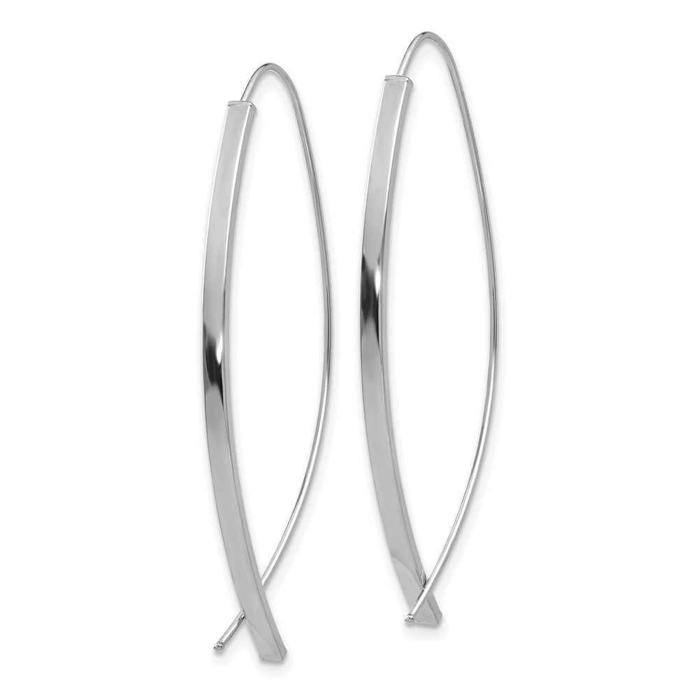 14k 1.75mm Square Tube White Gold Wire Threader Earrings