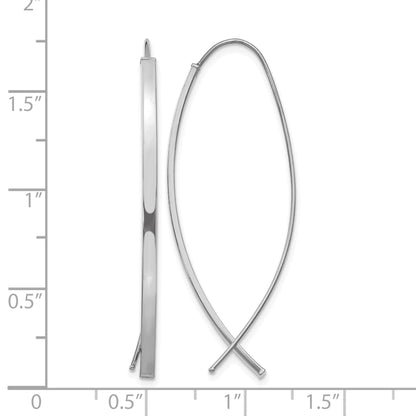 14k White Gold 1.75mm Square Tube Wire Threader Earrings