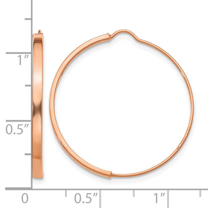 14k Rose Gold 1.75x27mm Wire Hoop Earrings