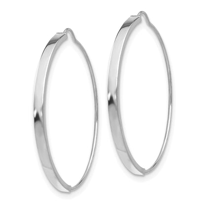 14k White Gold 1.75x27mm Wire Hoop Earrings