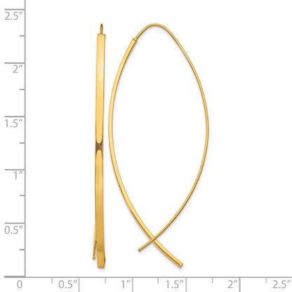 14k 1.75mm Square Tube Wire Threader Earrings