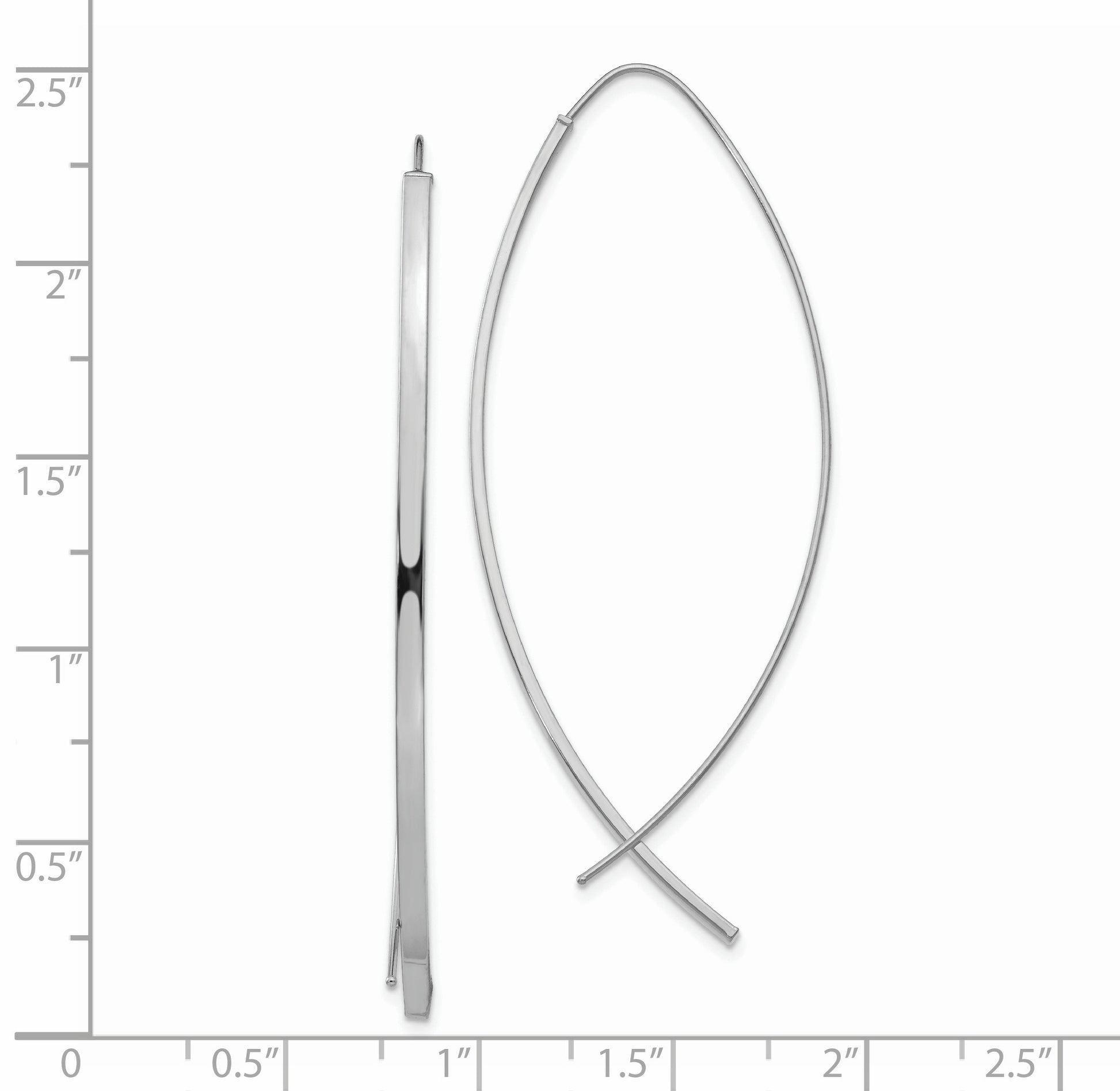 14k White Gold 1.75mm Square Tube Wire Threader Earrings