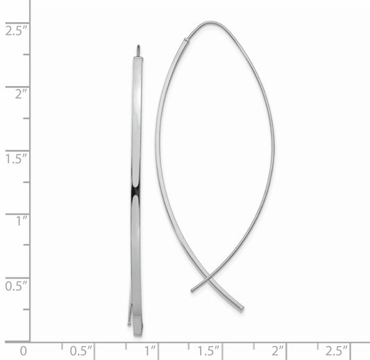 14k White Gold 1.75mm Square Tube Wire Threader Earrings
