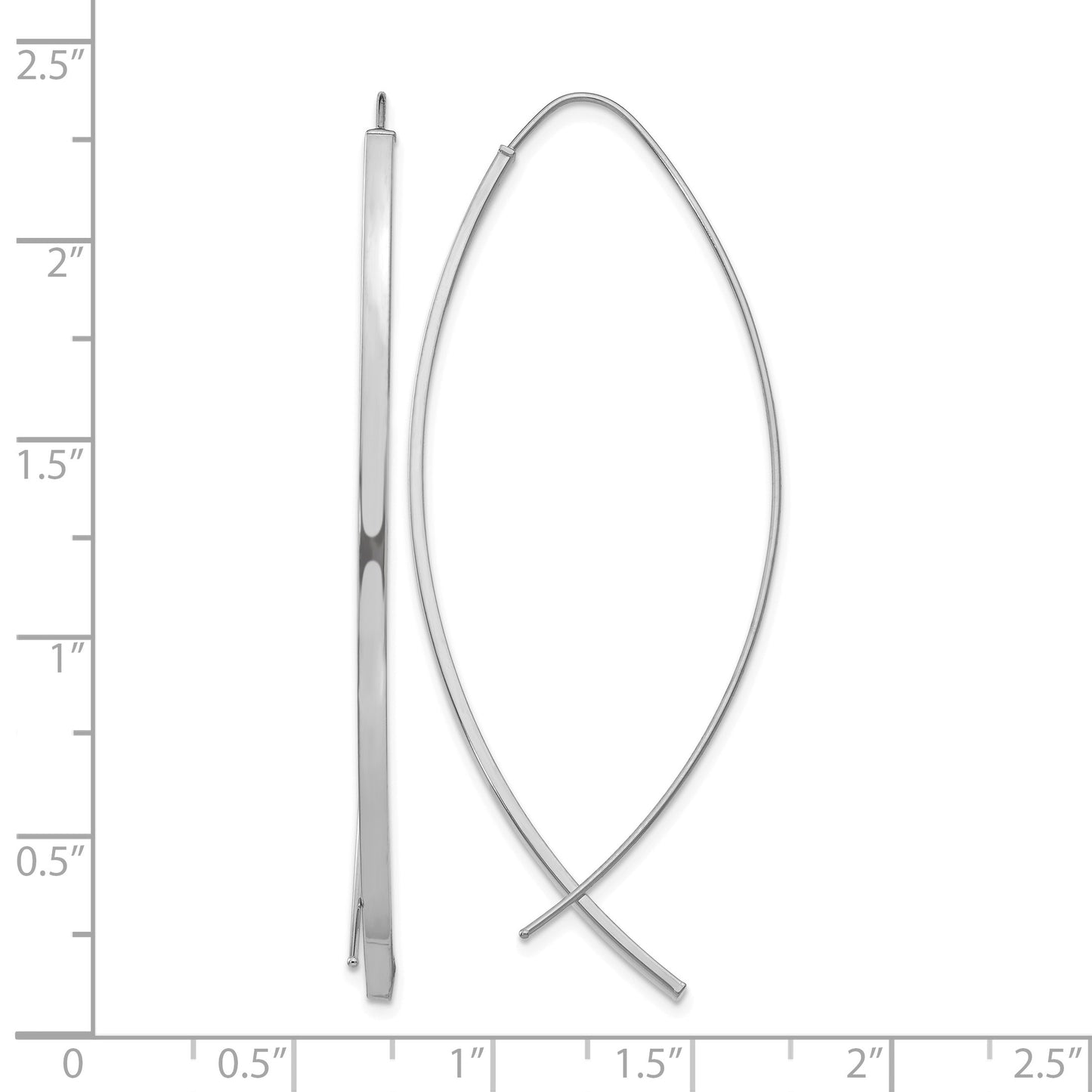 14k White Gold 1.75mm Square Tube Wire Threader Earrings