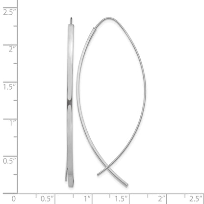 14k White Gold 1.75mm Square Tube Wire Threader Earrings