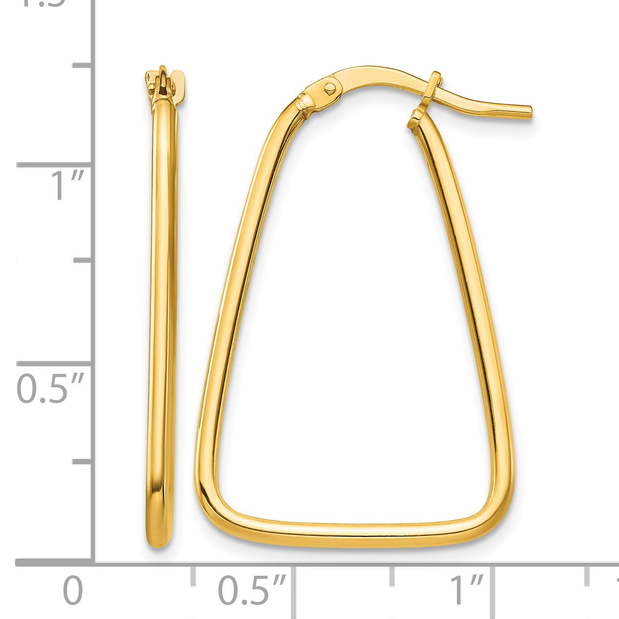 14k 1.5mm Polished Triangle Dangle Hoop Earrings
