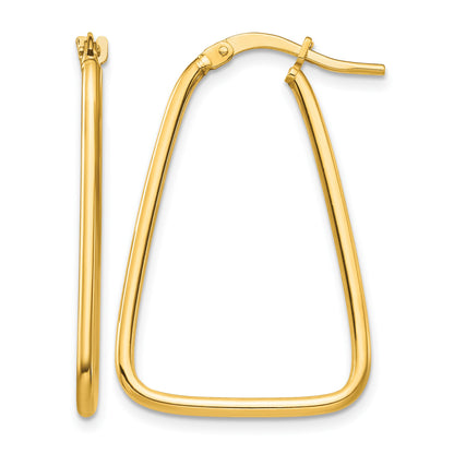 14k 1.5mm Polished Triangle Dangle Hoop Earrings