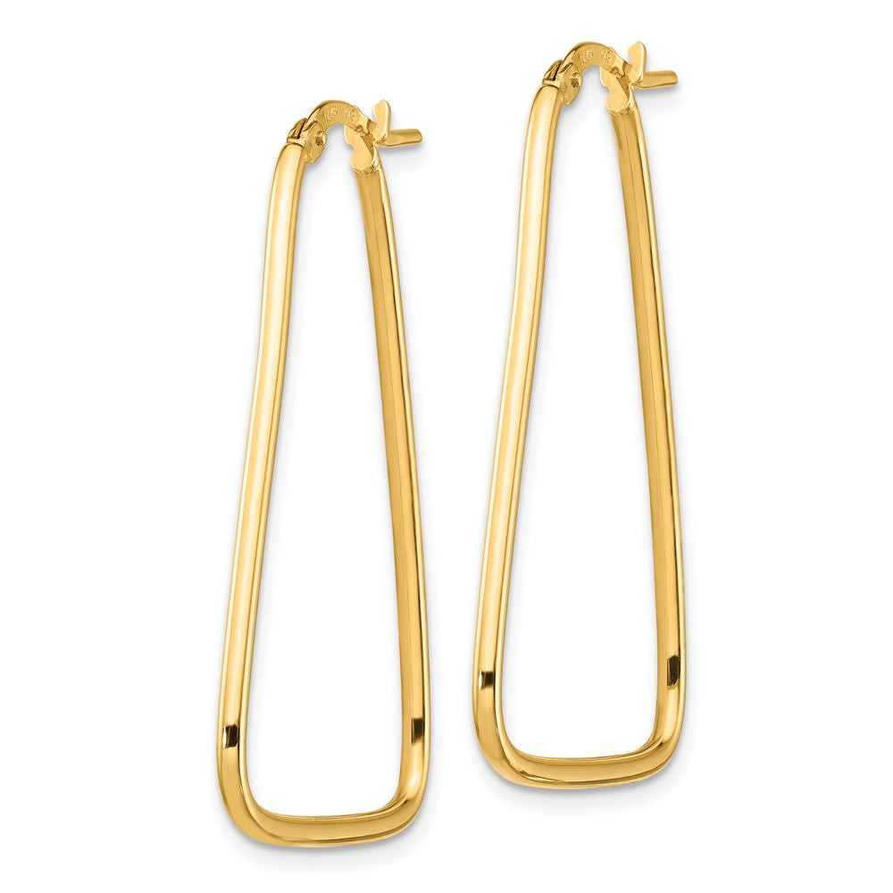 14k 1.5mm Polished Triangle Dangle Hoop Earrings