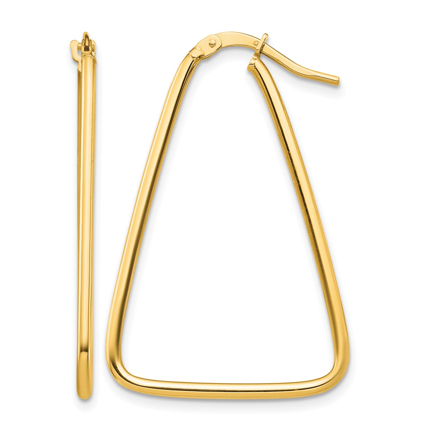14k 1.5mm Polished Triangle Dangle Hoop Earrings