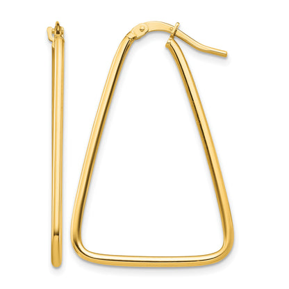 14k 1.5mm Polished Triangle Dangle Hoop Earrings