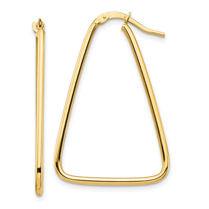 14k 1.5mm Polished Triangle Dangle Hoop Earrings