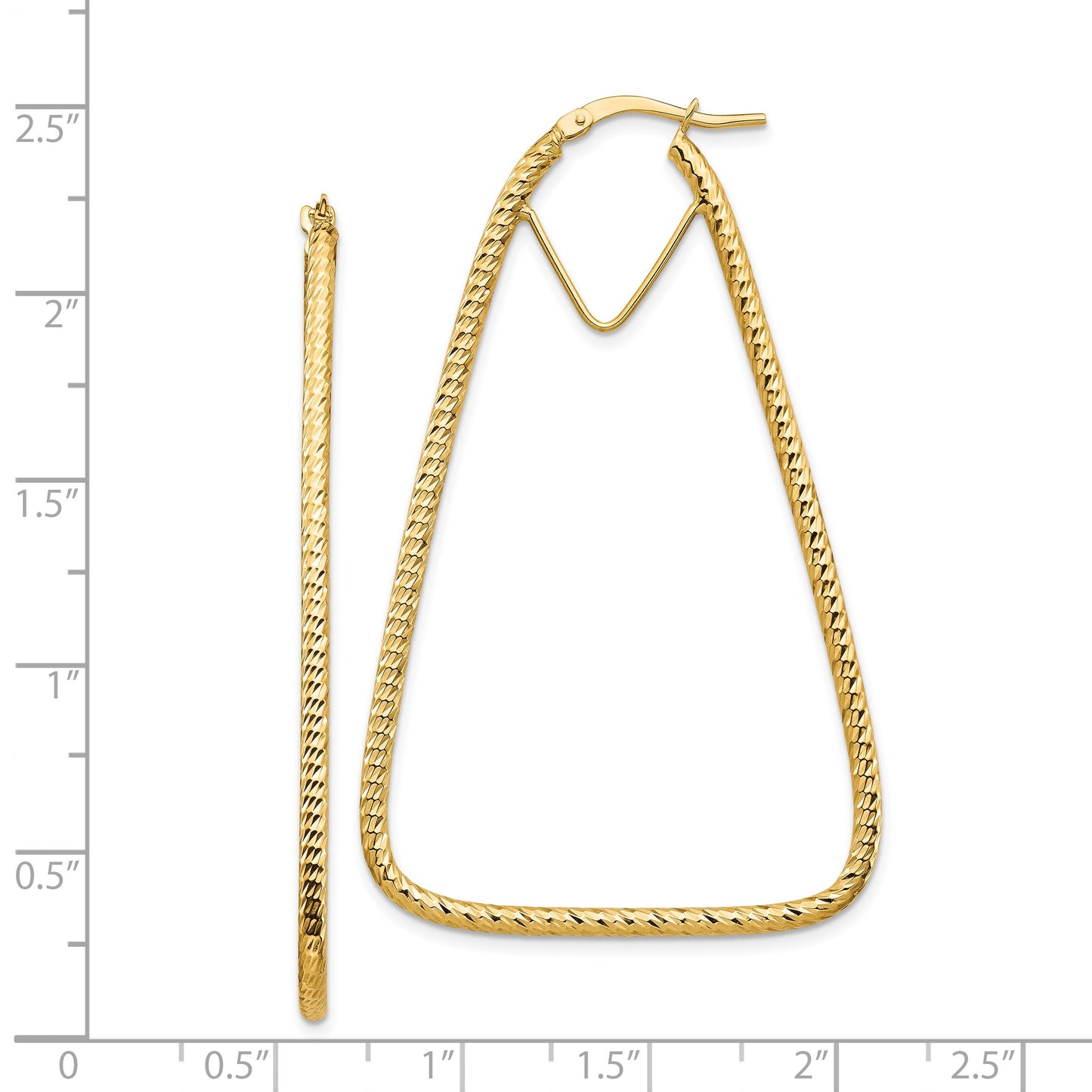 14k Polished & Diamond-cut Double Triangle Hoop Earrings