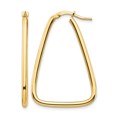 14k 2mm Polished Triangle Hoop Earrings
