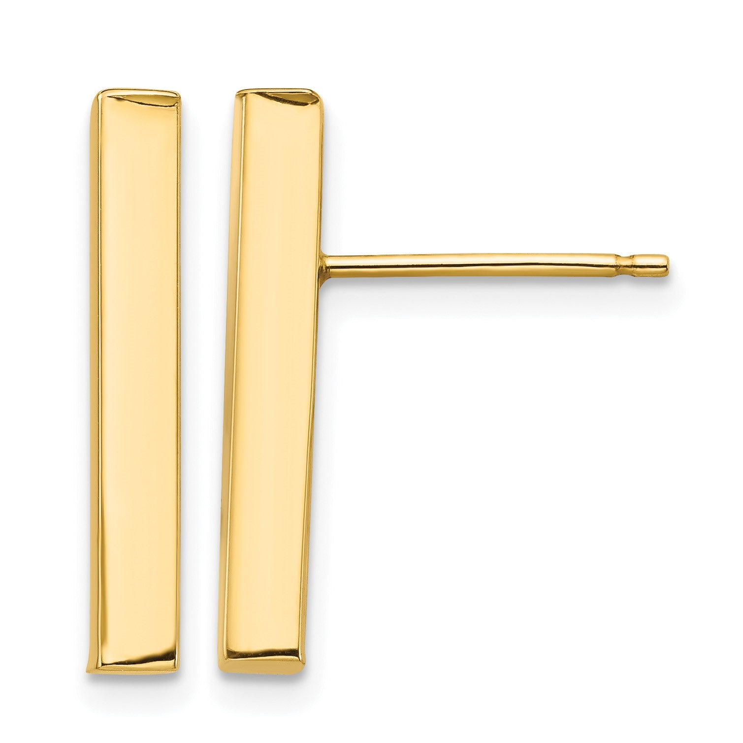 14k Polished 3x20mm Bar Post Earrings