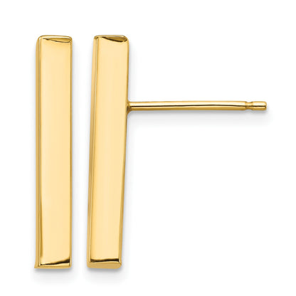 14k Polished 3x20mm Bar Post Earrings