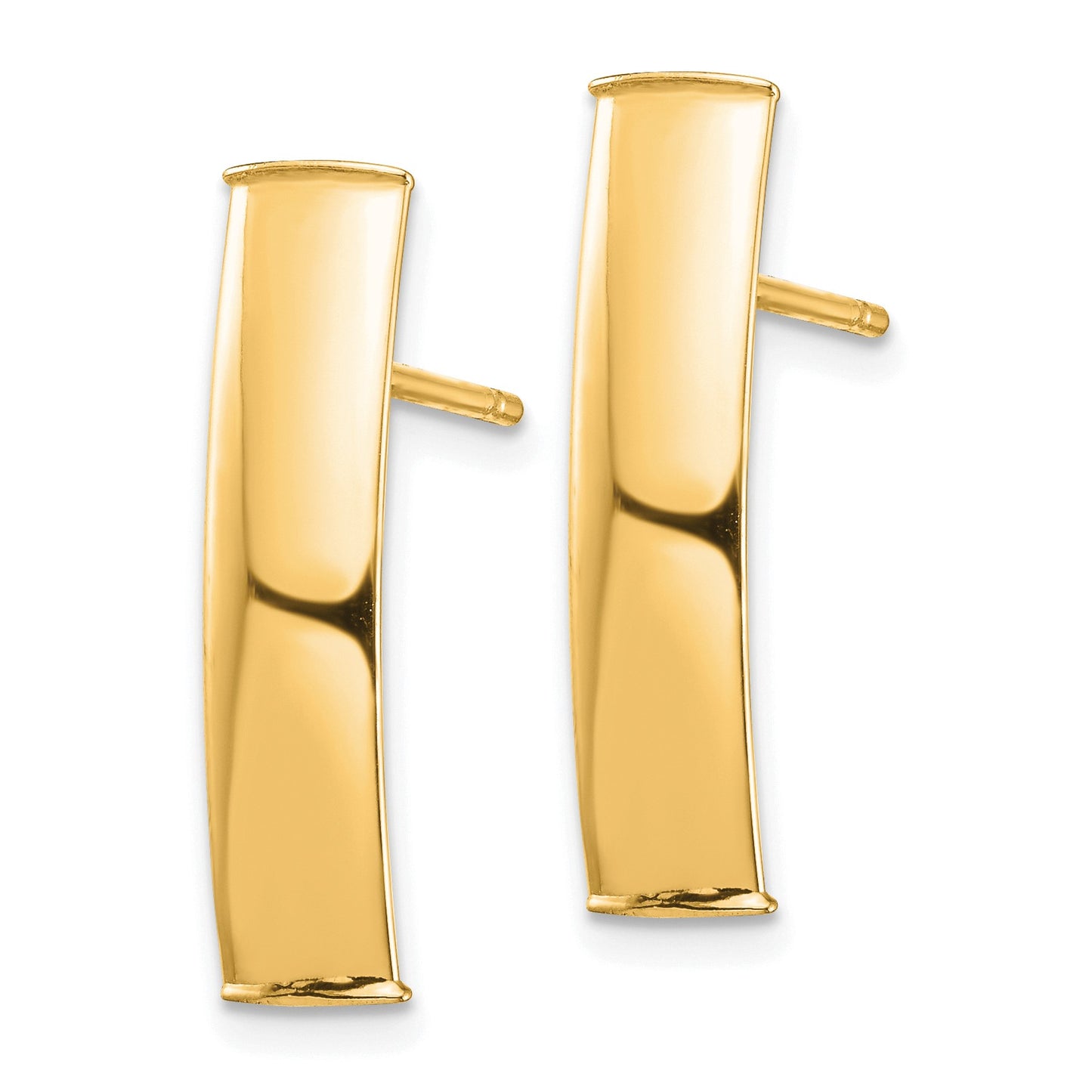 14k Polished 5x21mm Curved Bar Post Earrings