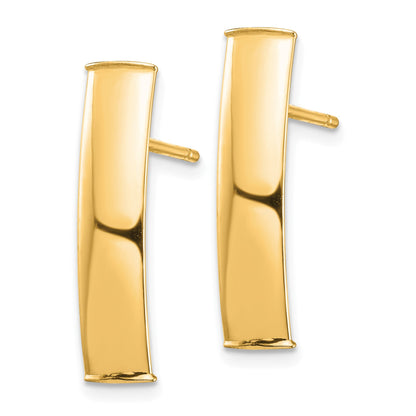 14k Polished 5x21mm Curved Bar Post Earrings