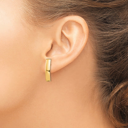 14k Polished 5x21mm Curved Bar Post Earrings