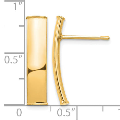 14k Polished 5x21mm Curved Bar Post Earrings
